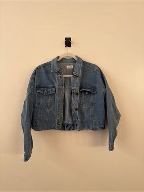 Mono B Light Blue Cropped Denim Jacket